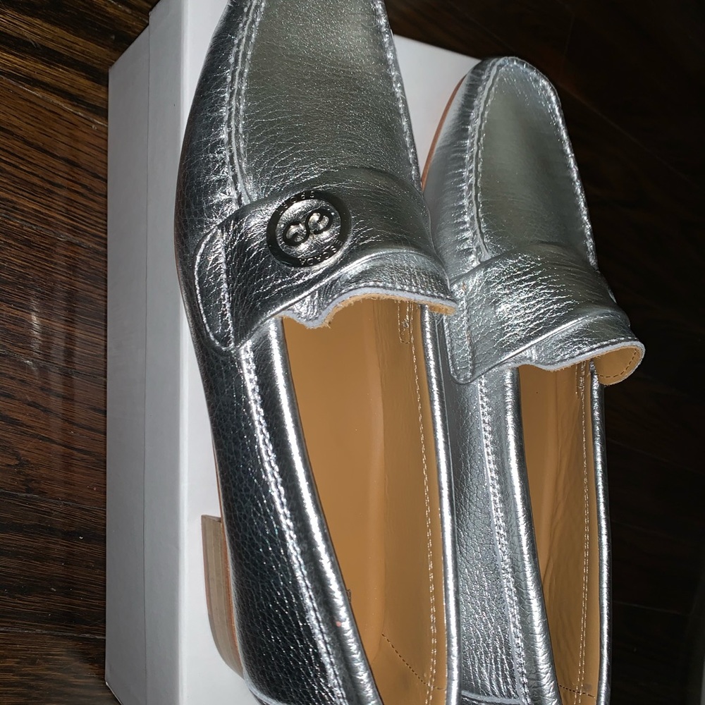 Silver Escada Loafers. Absolutely NEW